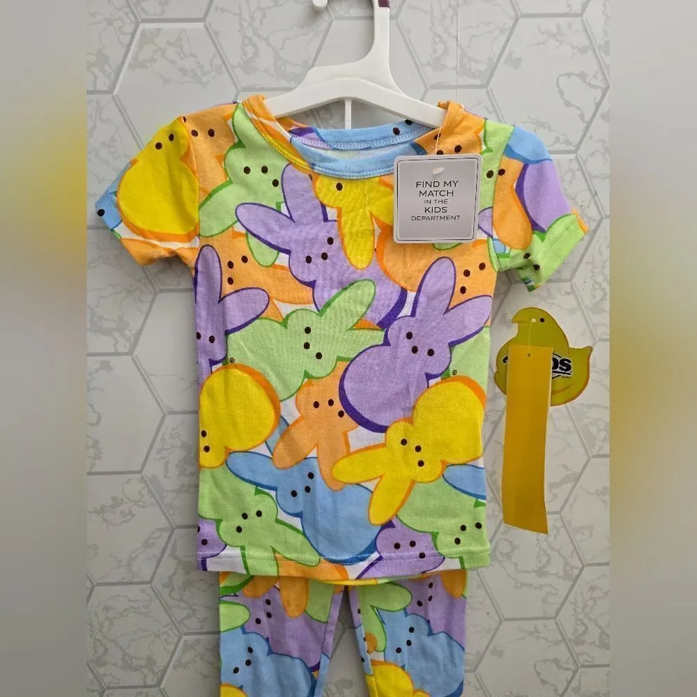 Nwt 100% cotton Unisex Boy or Girl Peeps Toddler Easter Pajama Set